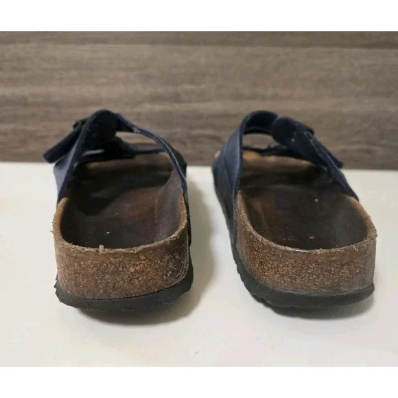 Birkenstock Florida Women Sandals Size 38  US 7 Navy Blue Shoes Slip On - Picture 5 of 6